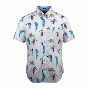 Chubbies Friday Shirt the Dude Where's Macaw Short Sleeve Button Down Men's‎ 2XL